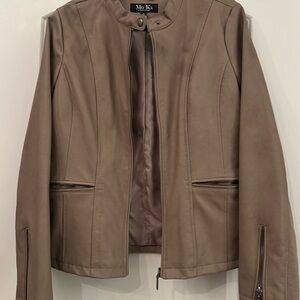 Mo-Ka Women's Taupe Leather Jacket